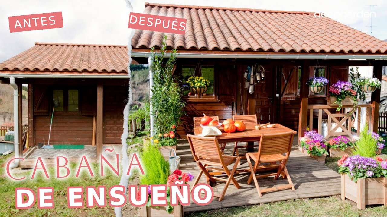 Cabaña de ensueño en la naturaleza: Ampliamos y decoramos el porche de una cabaña de madera