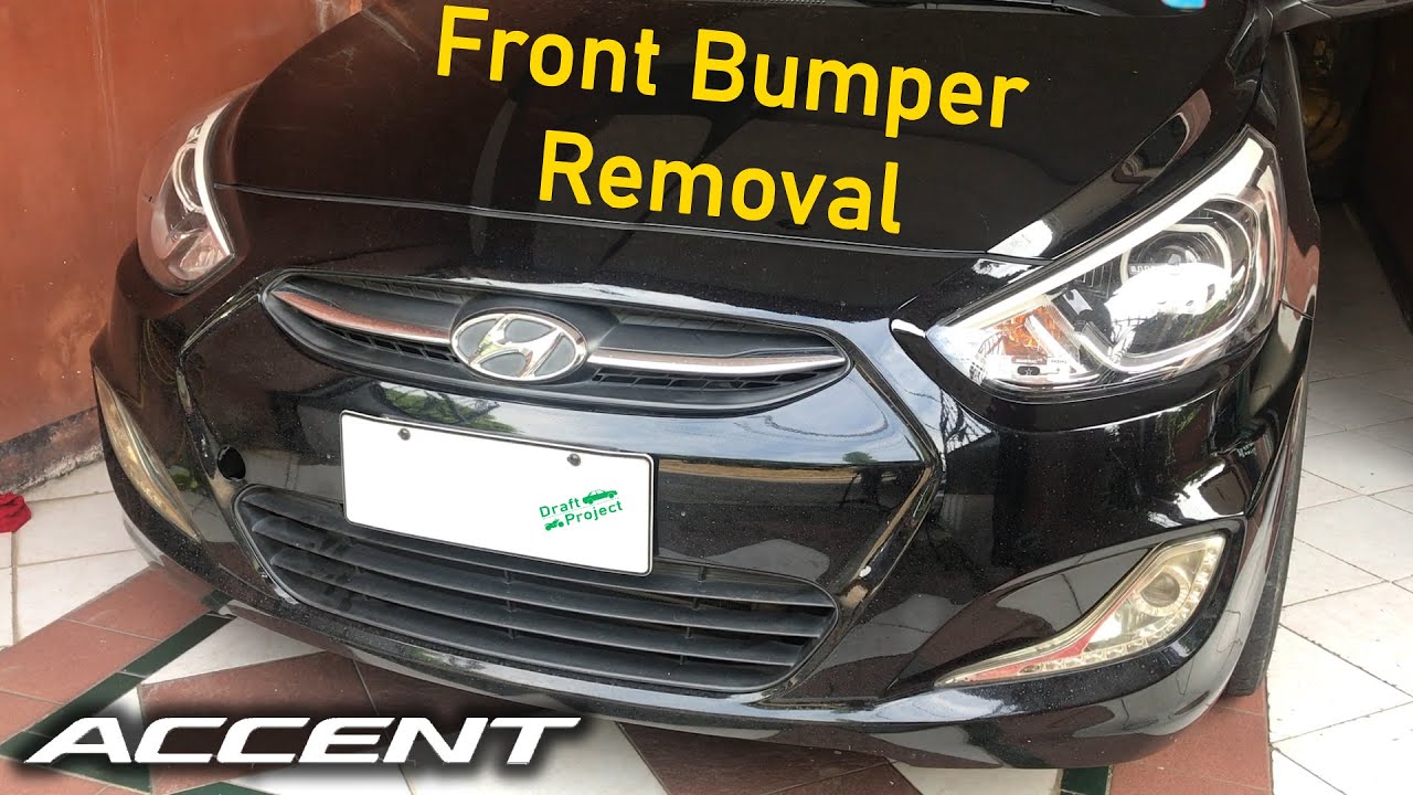 Снятие переднего бампера Hyundai Accent