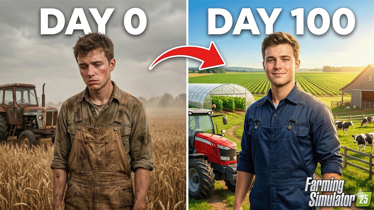 I Survived 100 DAYS on the FLAT MAP with $0 | Farming Simulator 25 / Hindi