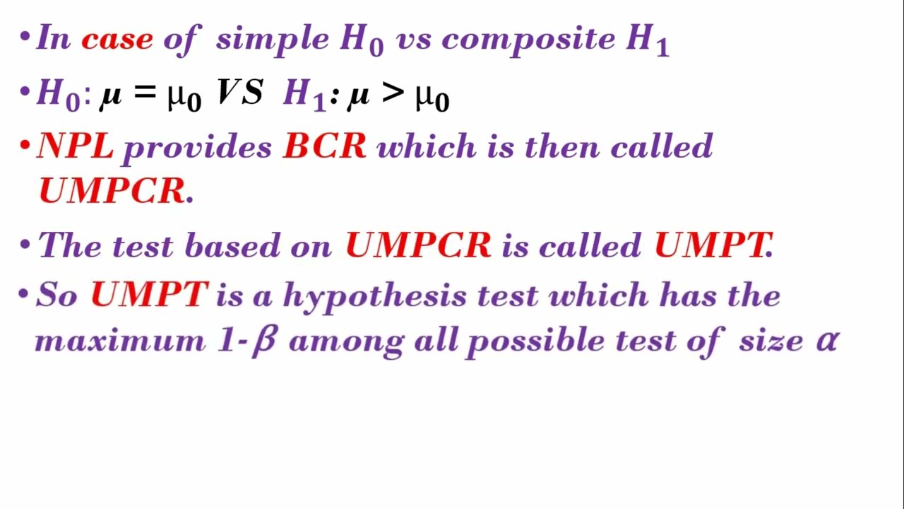 Uniformly Most Powerful Test (UMPT)  || Simple stuff ||