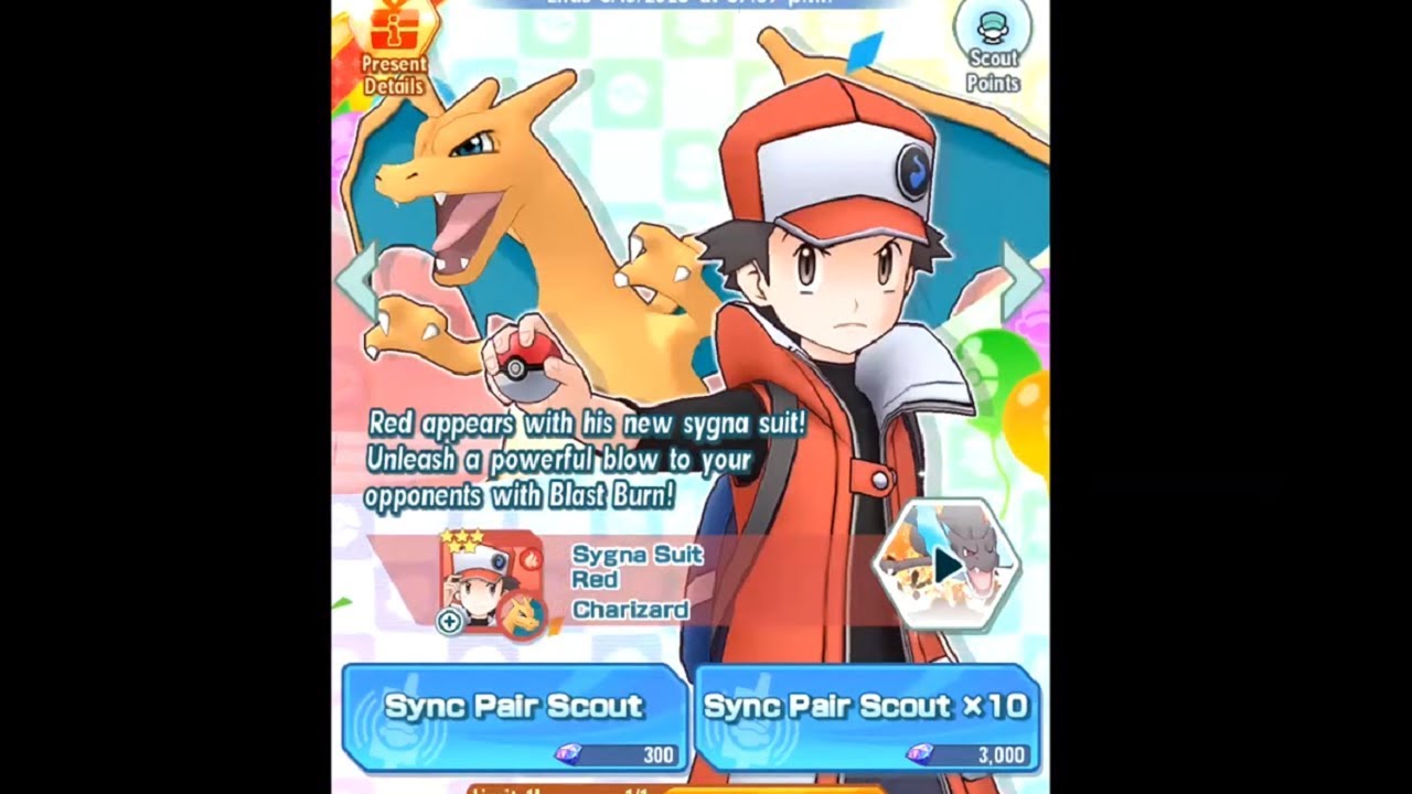 Pokemon Masters - Red and Charizard Poke Fair Scout - 30 Rolls