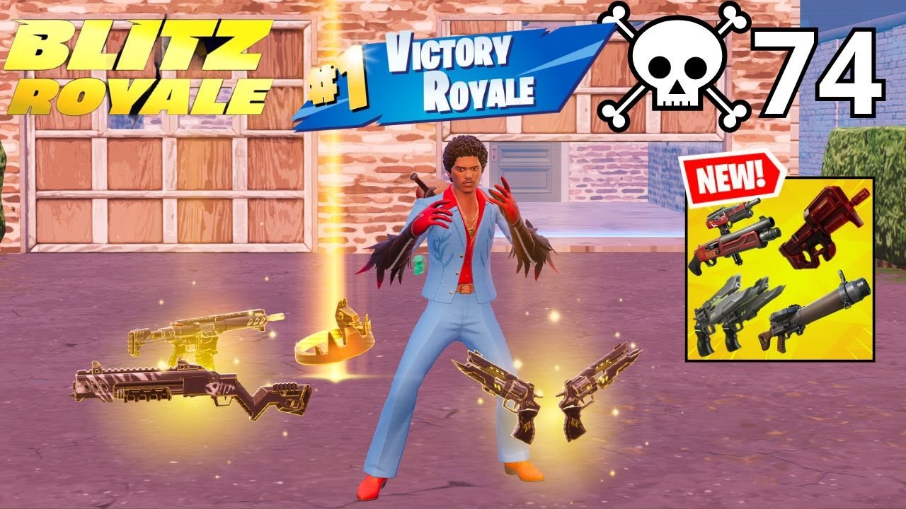 74 Elimination FORTNITE BLITZ ROYALE Solo vs Squads ZERO BUILD Gameplay WINS