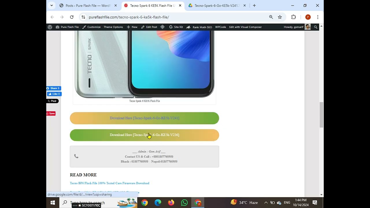 Tecno Spark 6 KE5K Flash File Updated Care Stock Rom