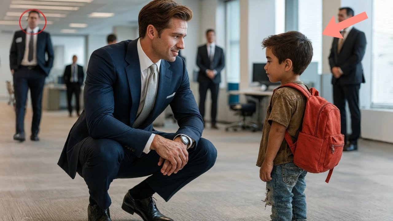 Estoy aquí por el trabajo de mi mami —le dijo un niño de 4 años a la recepcionista… El CEO bajó y...