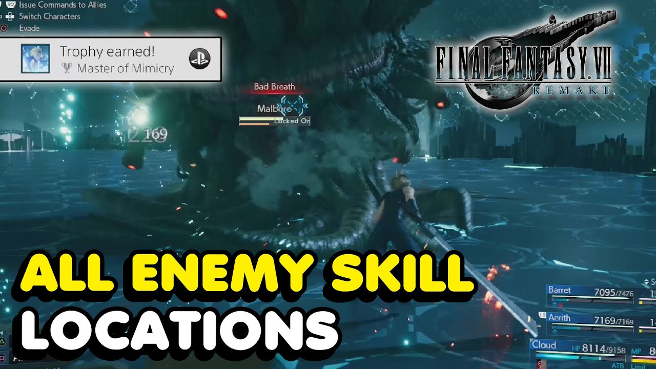 All Enemy Skill Locations In Final Fantasy 7 Remake (Master Of Mimicry Trophy Guide)