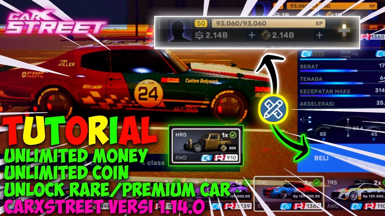 Tutorial Cara Cheat Money, Level & Unlock All Cars Di Carx Street Versi 1.14.0 - Dijamin 100% Work🤩😱