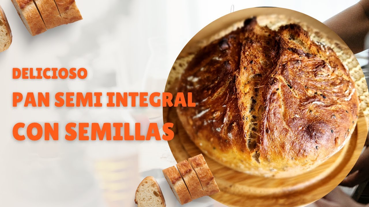 Pan semi integral con semillas (super facil sin amasar)🫓🍞🤩🤤