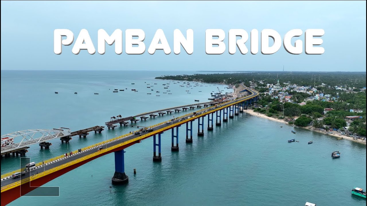 Pamban bridge, Rameshwaram  - India in 4k drone