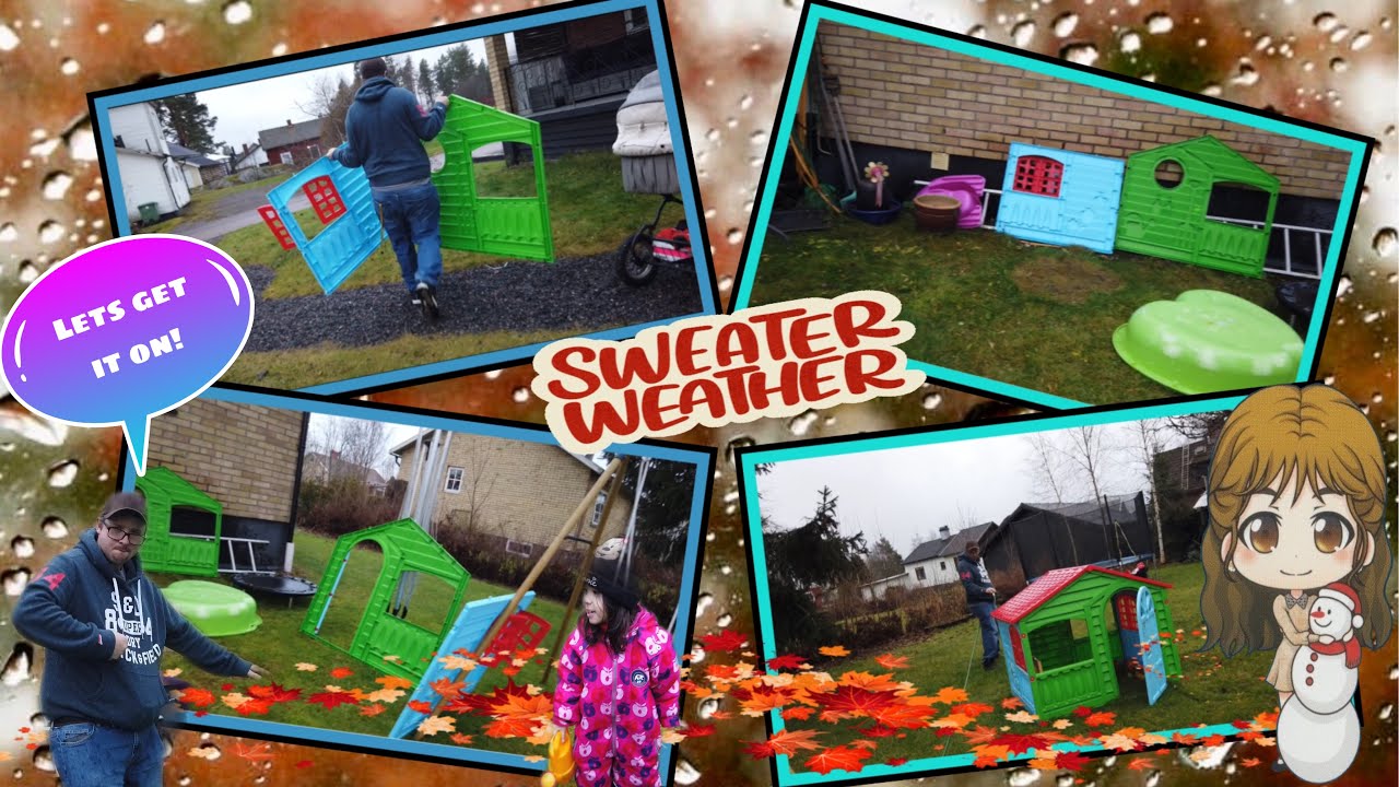Tidying the garden. Winter time.