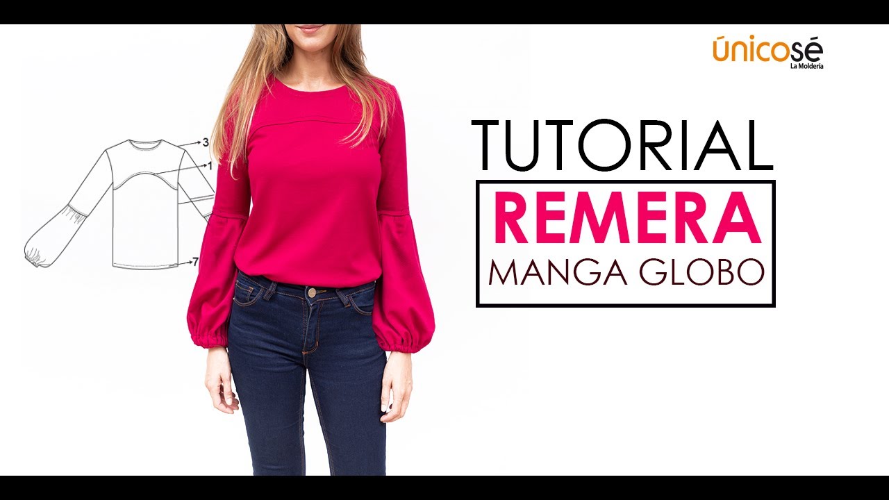 DIY COSTURA : Molde / Patrón Remera o Polera Manga Globo 1808.