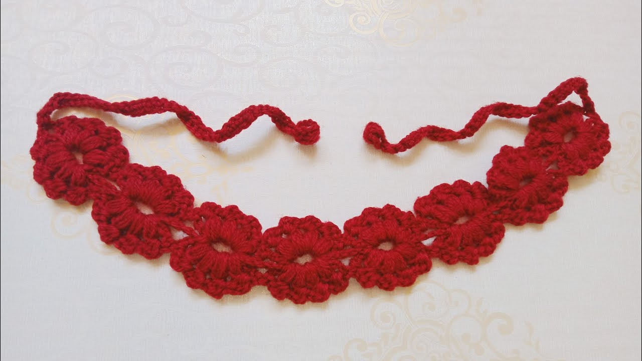 Crochet Women's Belt.(Crochet Bandana Tutorial).[Crochet Necklace]