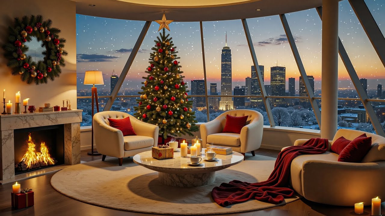 Christmas Jazz in Cozy Living Room 🎄 Winter Music Background for Holiday Relaxation