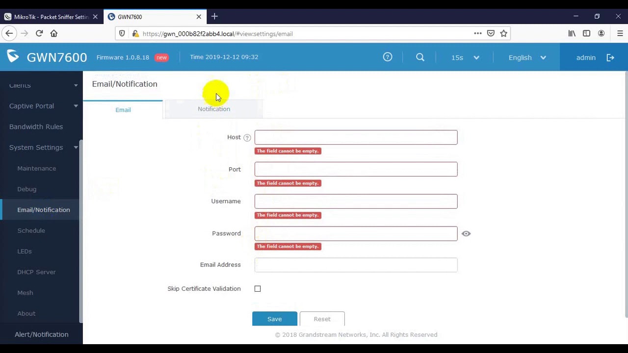 Config grandstream gwn7600 with Cloud