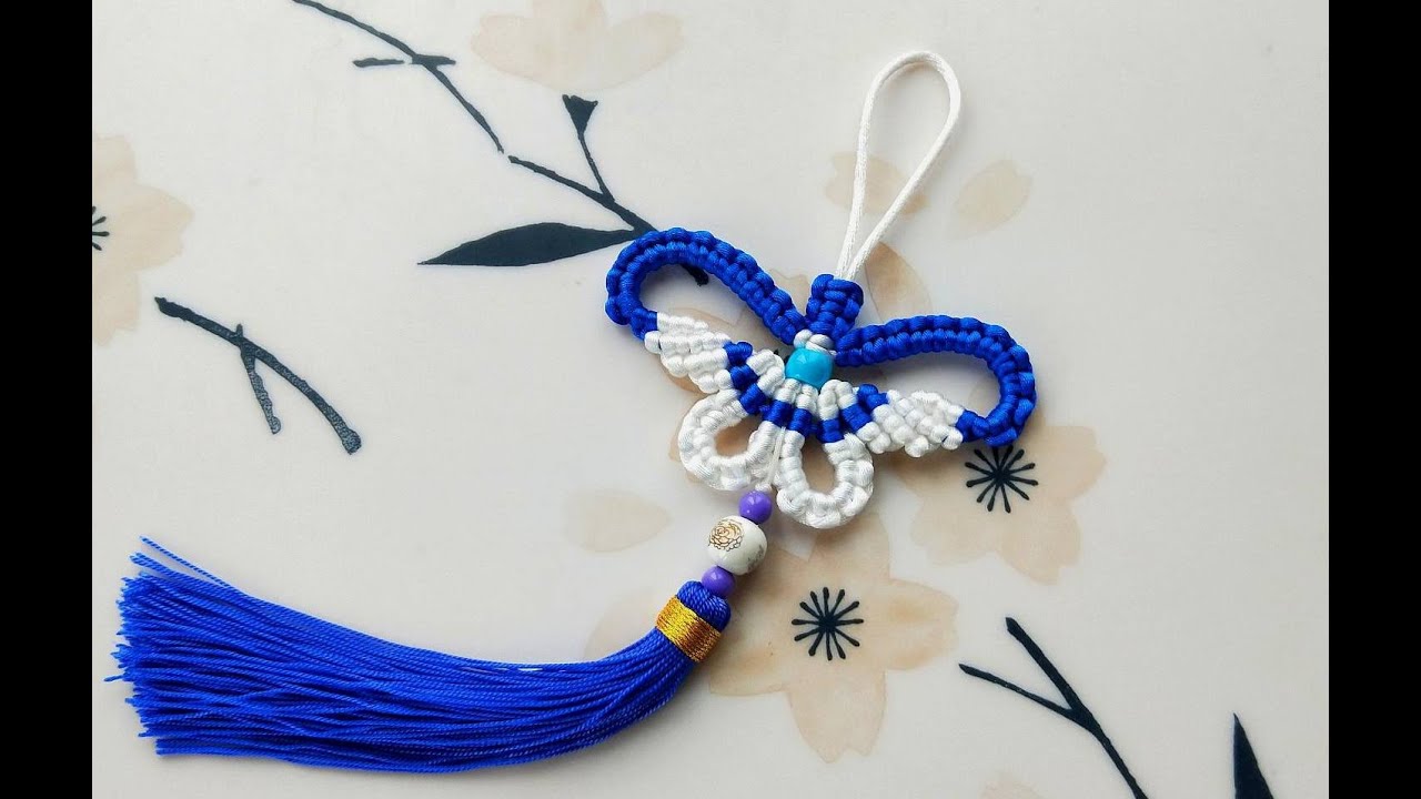 DIY rope knots butterfly ornament , lovely handmade chinese knots butterfly , traditional  skill