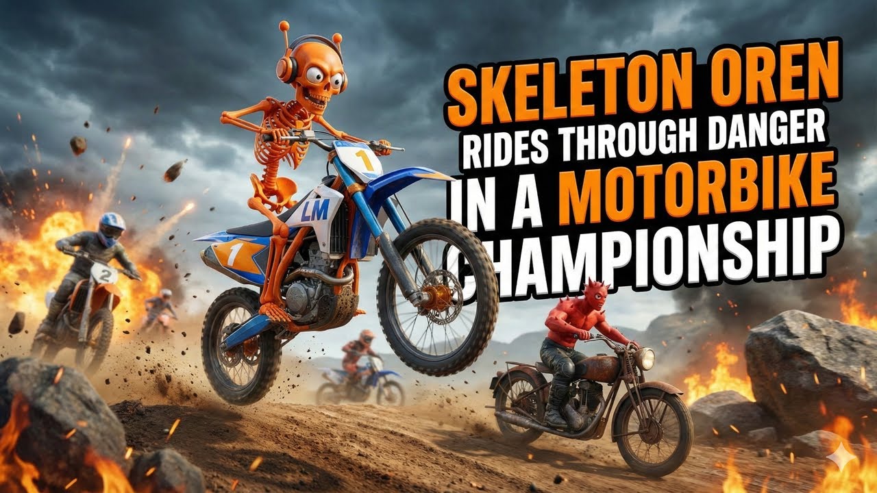 💀🏍️ Skeleton Oren Rides Through Danger in a Motorbike Championship #sprunki