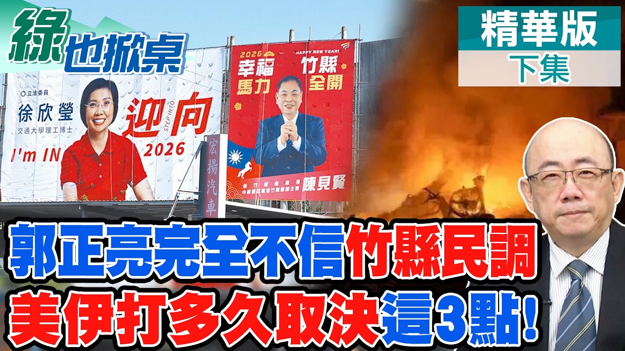 竹縣新民調這點超失真? 郭正亮直言美伊打下去超傷｜【#綠也掀桌】精華版‪@中天新聞CtiNews