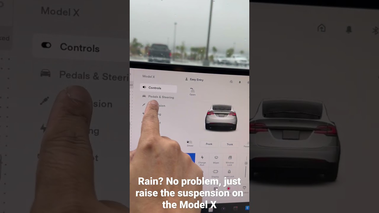 Raise the suspension on the Tesla Model X for those puddles