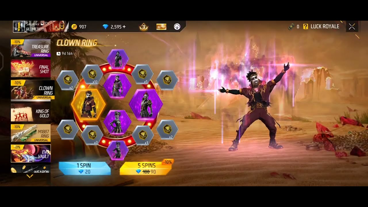 Free fire diamond royal / Game with ff /  Joker bundle spin 