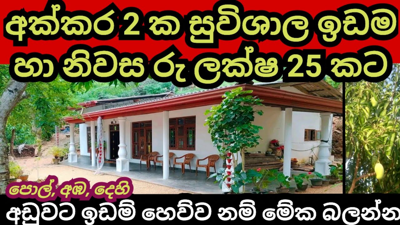 අක්කර 2 ක ඉඩම හා නිවස ලක්ෂ 25 කට | අඩුවට විකුණන ඉඩම් නිවාස | House for sale | Land for sale | idam