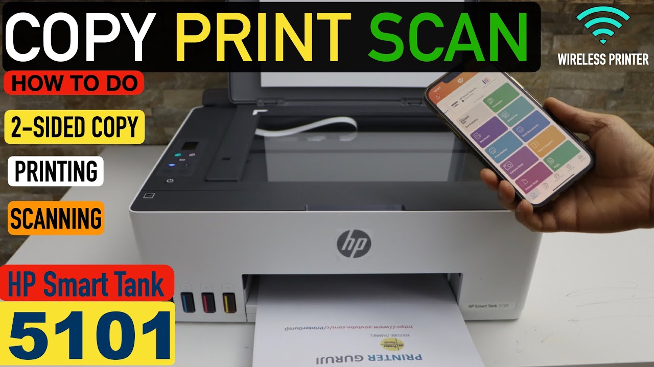 HP Smart Tank 5101 Wireless Scanning, Printing & 2-Sided Copying.