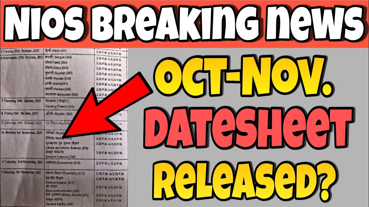 Nios Latest News Today | Nios October Exam 2021 Updates | Nios Latest News