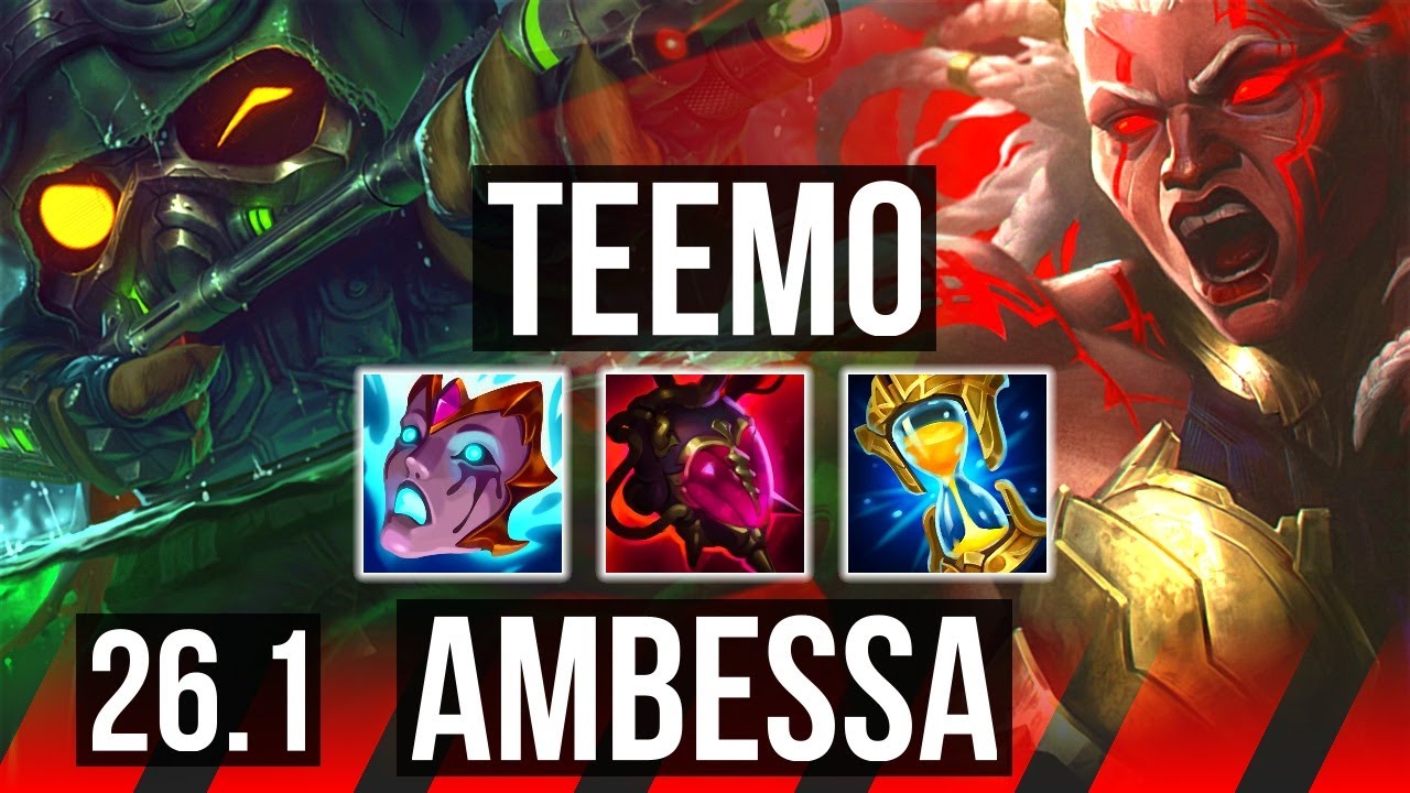 TEEMO vs AMBESSA (TOP) | 50K damage | KR Grandmaster | 26.1