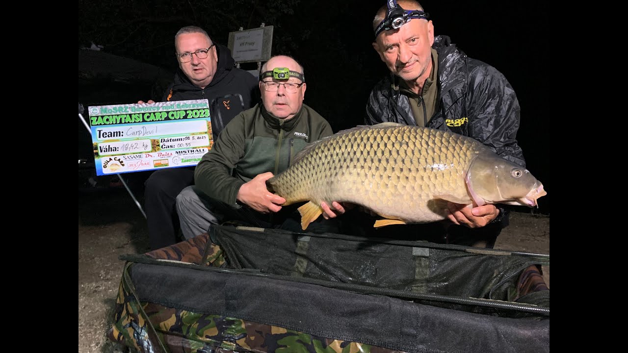 Kapitálny takmer 18,5 - kilový kapor skončil opäť vo vodnej nádrži Prusy