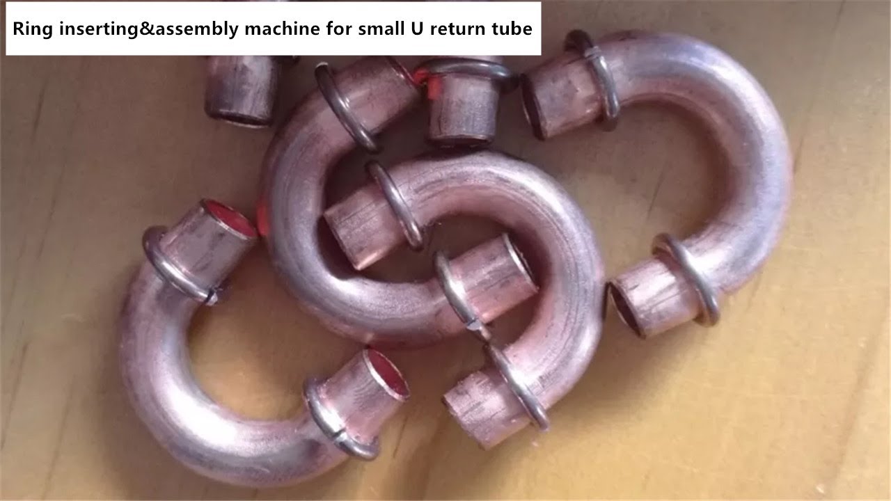 Ring inserting&assembly machine for small U return tube,Copper U return tube ring assembly machine