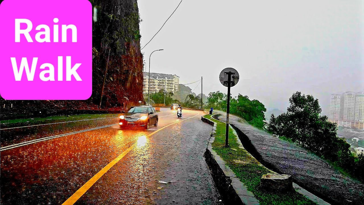 Walking in the Rain (Vid-79) from Taman Bukit Permai, Ampang, Cheras in Kuala Lumpur, Malaysia.