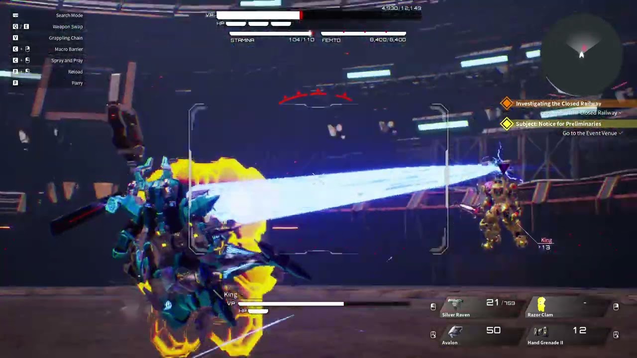 silverSif vs King (Rank 1 Arena mode) | Daemon X Machina: Titanic Scion
