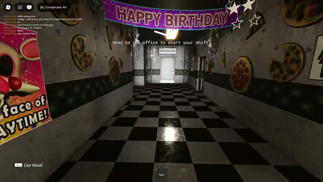 how to make the (foxy stuck in the wall bug) !warning do not do it on night 1!