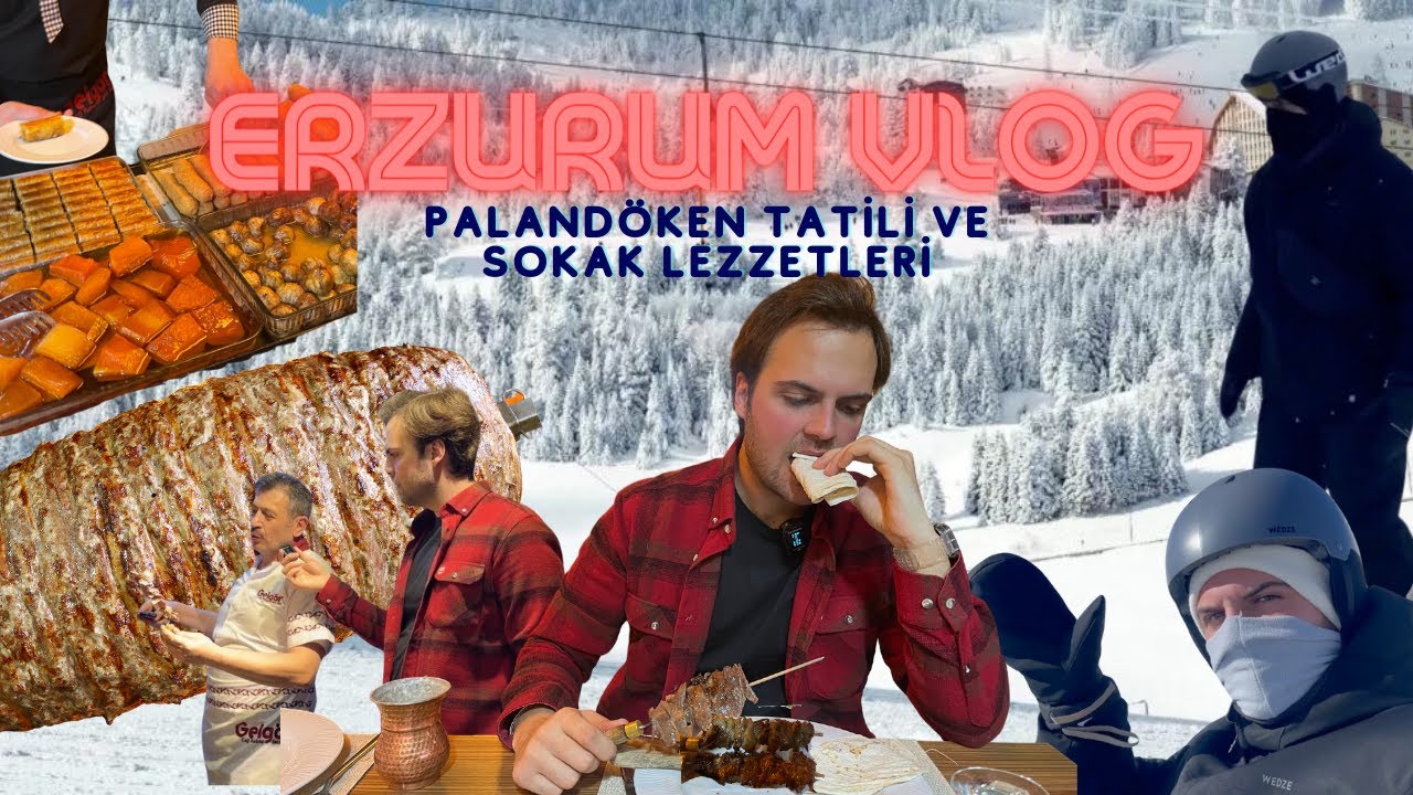 Palandöken Kayak Vlog: 24 Saatte Kayak Yapmayı Öğrendim! Cağ Kebabı Lezzet Durakları...