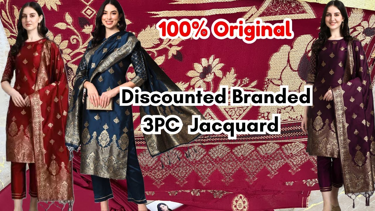 Premium Fabric & Elegant Designs Regalia Jacquard Dresses on Discount | 3PC Collection |