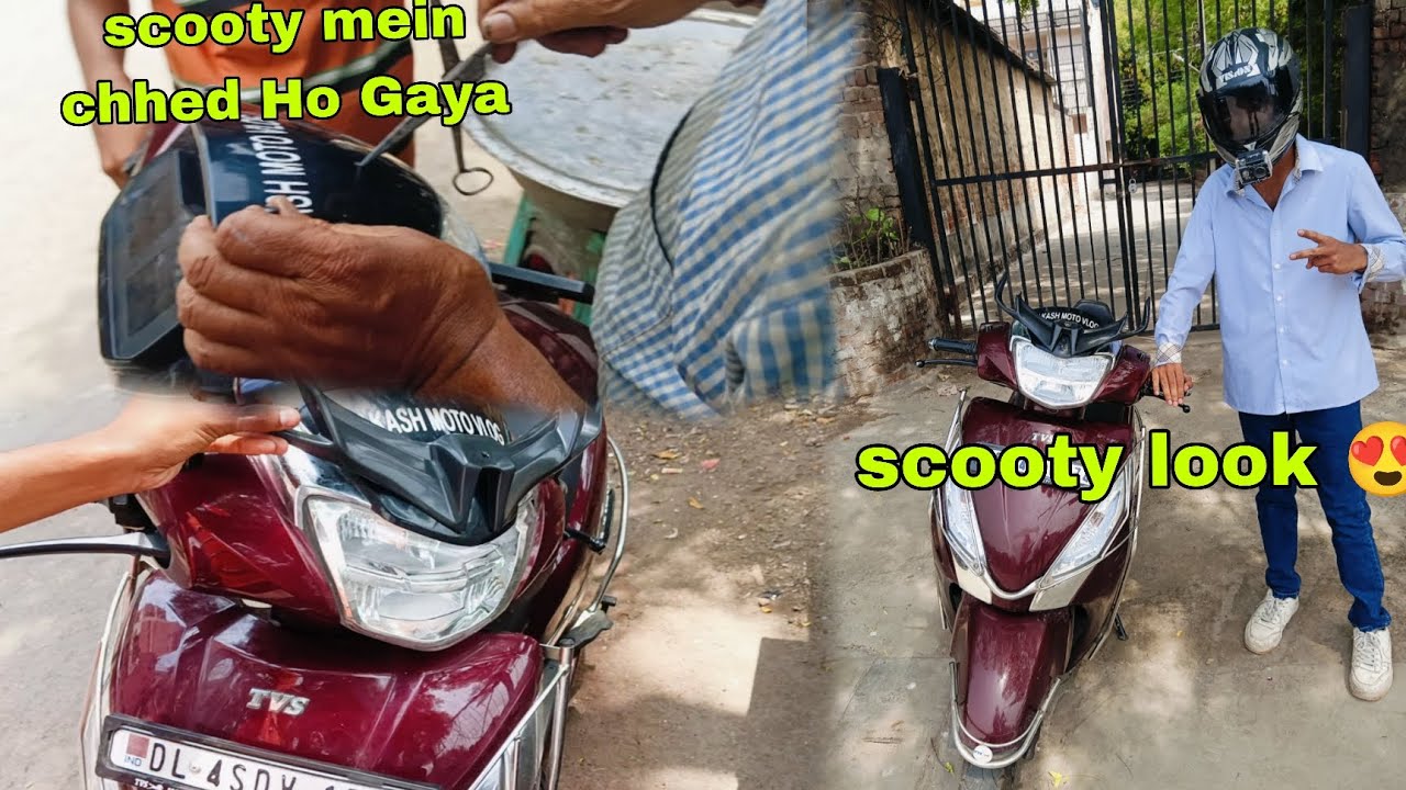 Scooty ka new visor 😍 | Scooty mein chhed Ho Gaya 😱 | Tvs Jupiter 125 |