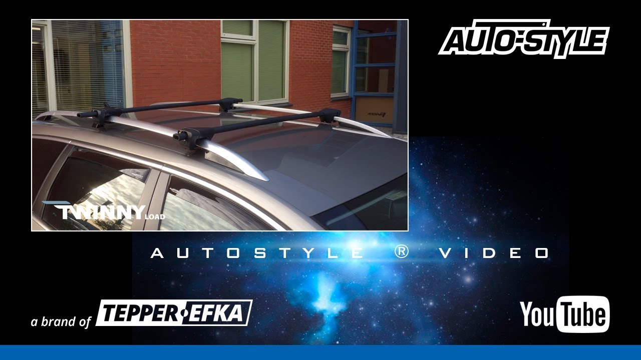 Twinny Load Dakdragerset Logico zwart staal voor auto's met open reling montage video