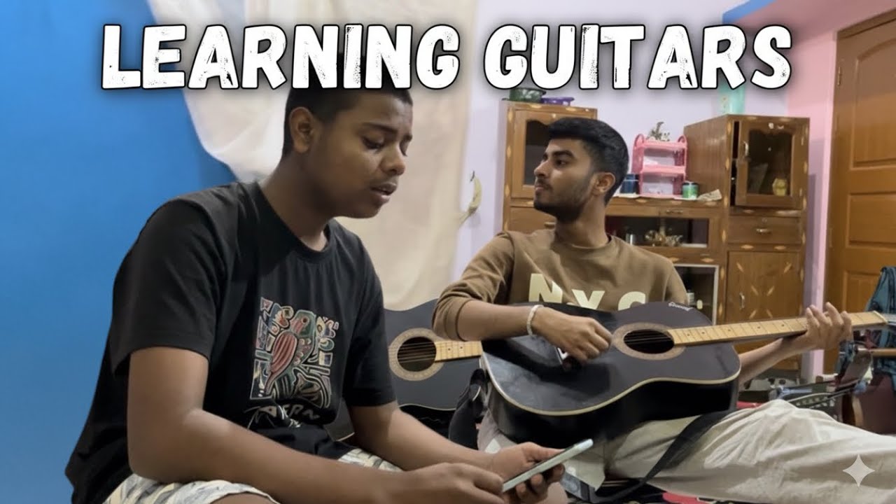 Learning guitar with chota bhai 
