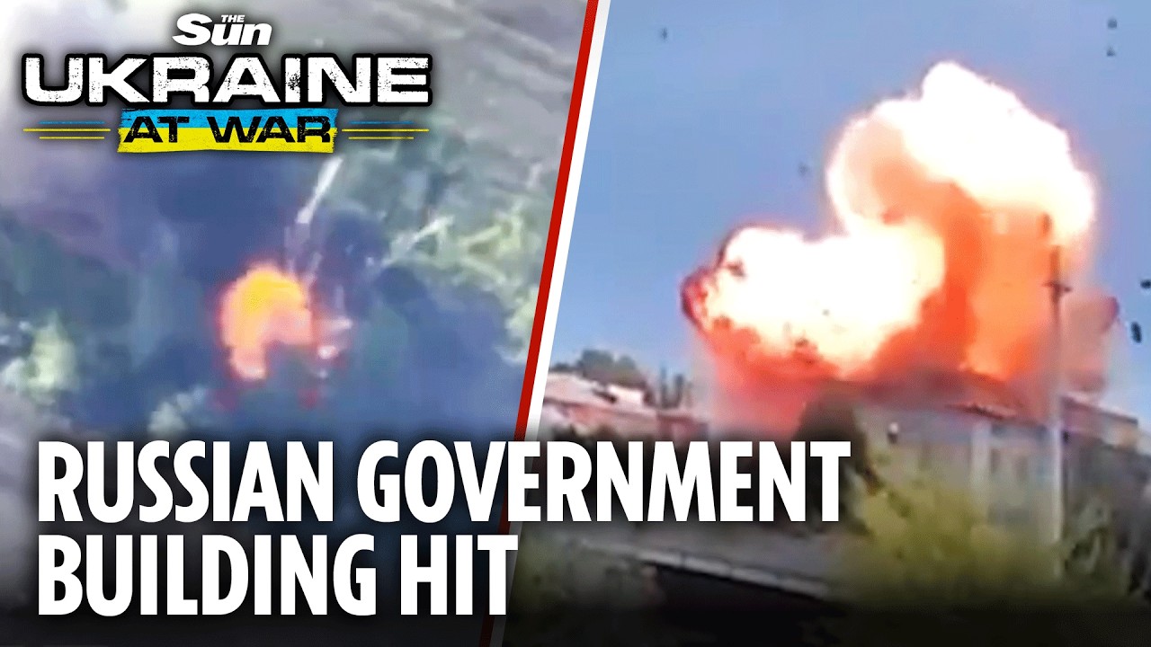 Fireball erupts as Ukraine launches drone strike on Russian government building