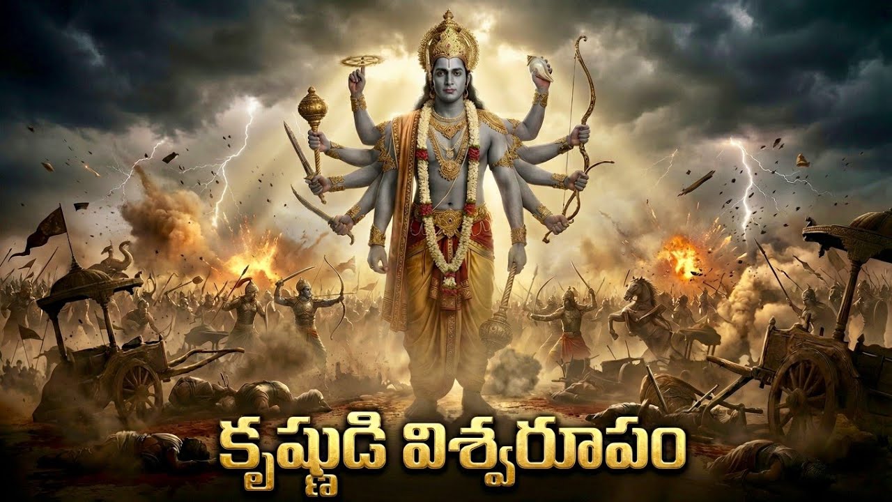 Krishna Vishwaroopam Explained | Mahabharatam| కురుక్షేత్ర యుద్ధంలో కృష్ణుడు చూపించిన విశ్వరూపం 🔥