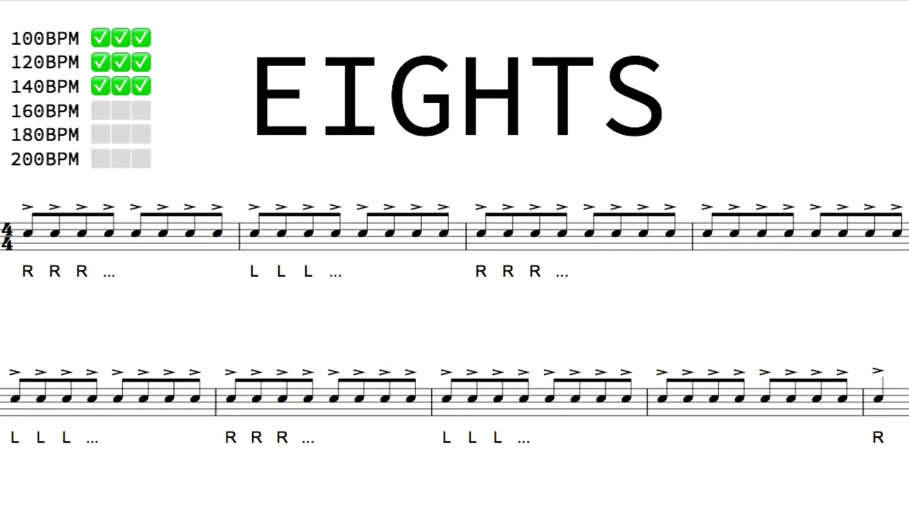 EIGHTS 🥁 Drumline Exercise Practice Track