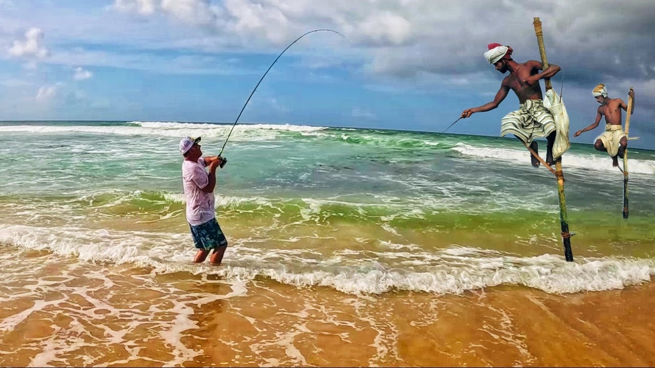 РЫБАЛКА В РАЮ Так ловят рыбу на Шри Ланке Морская рыбалка с берега