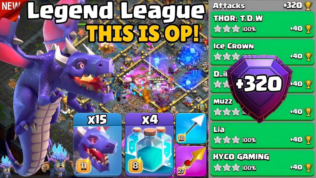 Th17 Legend League Attacks Strategy! +320 July Season Day 18 : Clash Of Clans