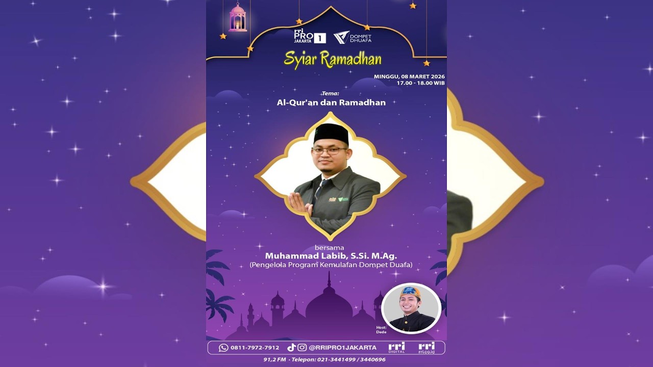 Syiar Ramadhan Pro1 RRI Jakarta 91.2FM | 08 Maret 2026 - Ustadz Muhammad Labib, S.Si. M.Ag.