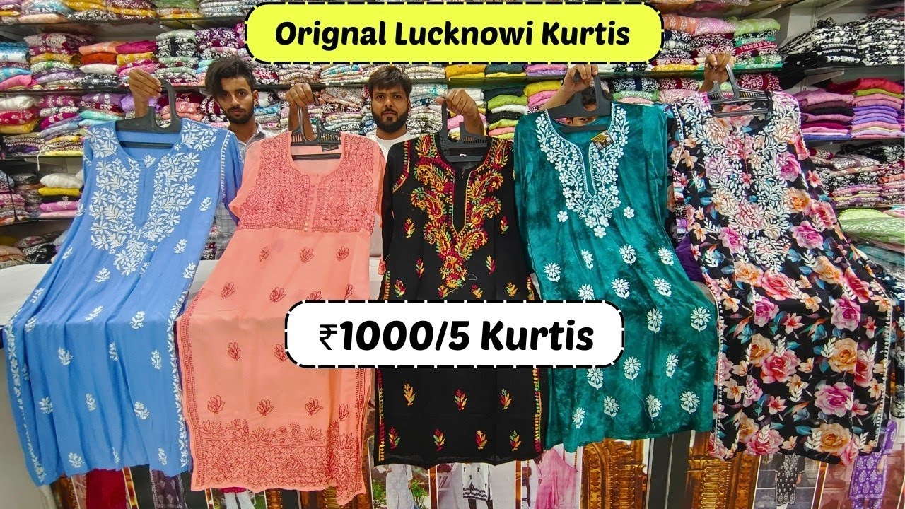 Orignal Lucknowi Kurtis ₹1000/5 Chikankari Readymade Kurtis Hyderabad Shopping