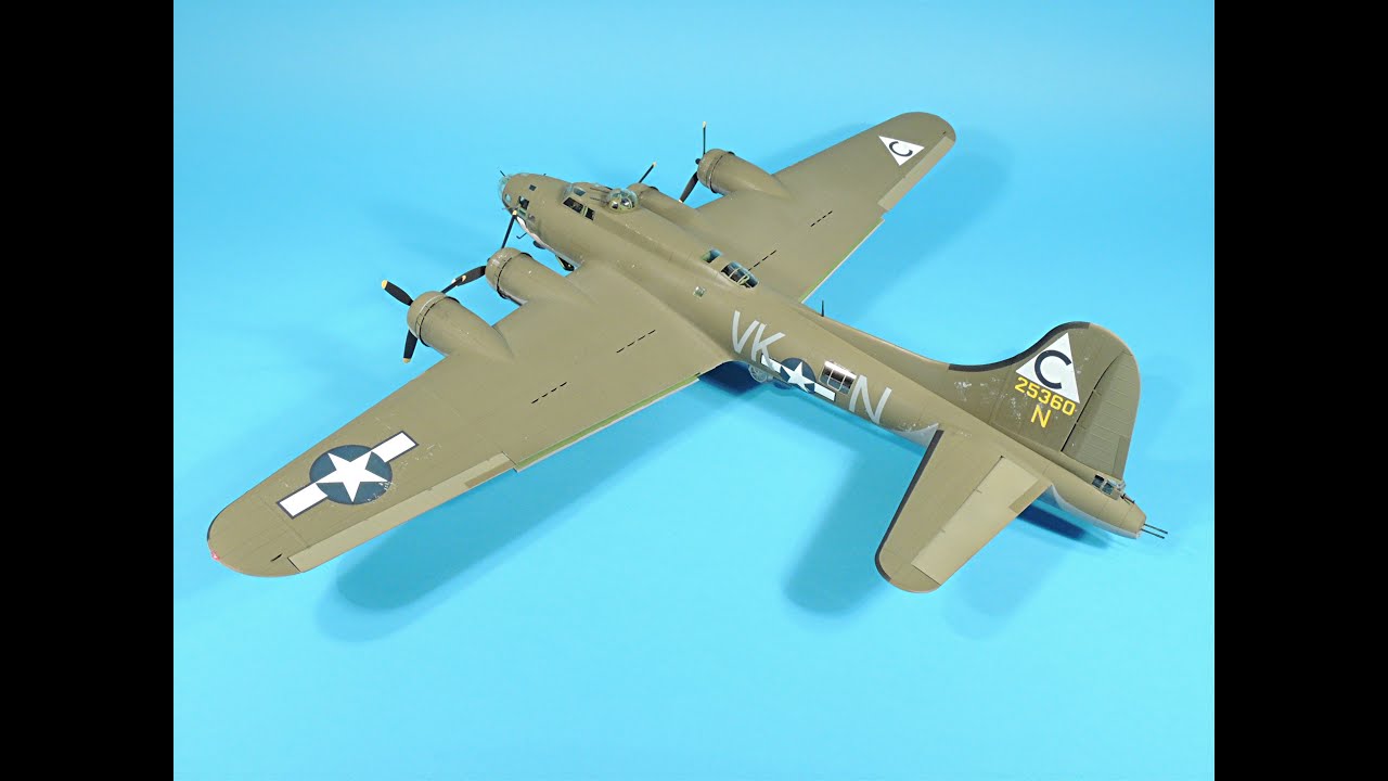 HK 1/48 B-17F/G - Restoring surface detail, wing gluing & masking.