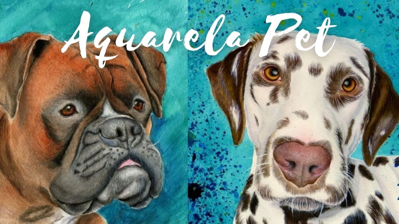Como pintar focinho de cachorro - Aquarela Pet | How to paint a watercolor dog nose |