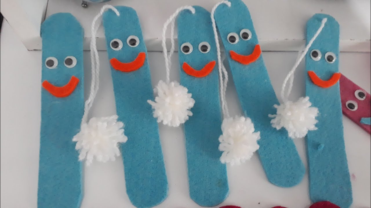 Keçeden  sevimli kitap ayracı yapımı / Kendin yap/ DIY/ karne hediyesi