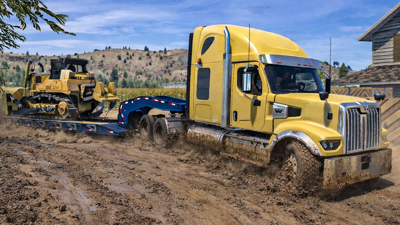 36-Ton Bulldozer Heavy Haul | Western Star 49X 600HP on Rocky Hills Road | ATS