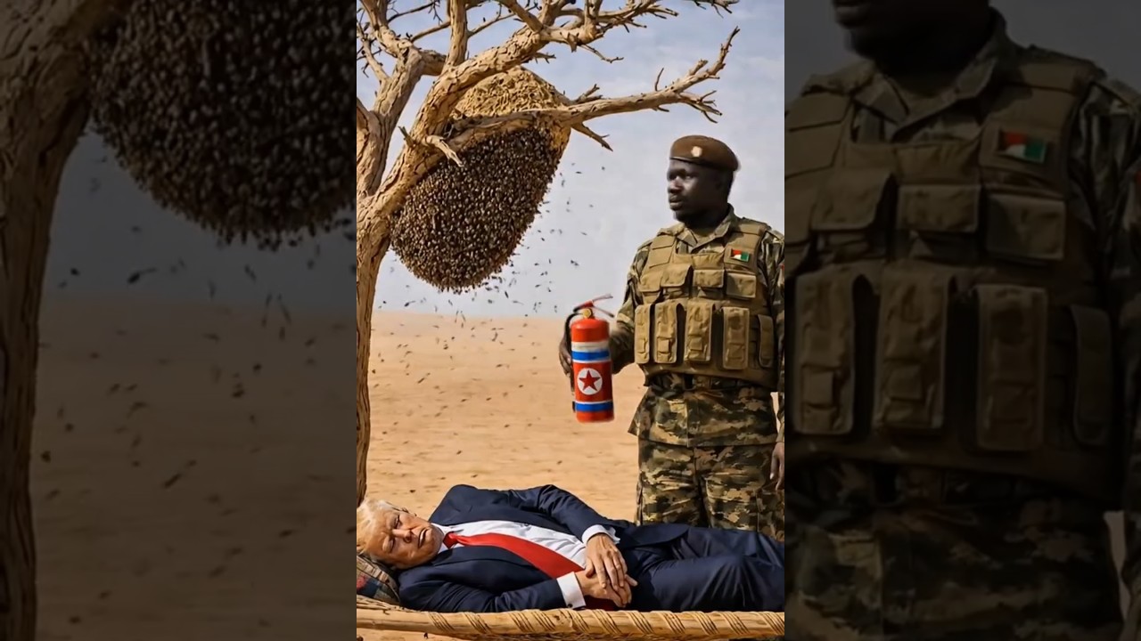 &ldquo;Trump RUNS, bees ATTACK, Ibrahim Traor&eacute; CAN&rsquo;T STOP LAUGHING!&rdquo; 😂🔥 #usa #satire #aifunny #viral