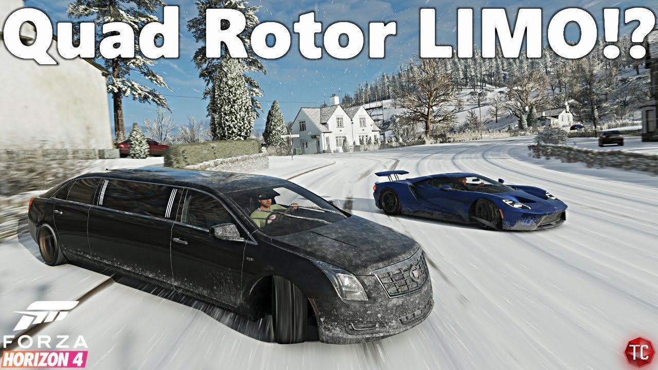 Forza Horizon 4: Cadillac Limo w/ QUAD ROTOR SWAP!? Drift Build