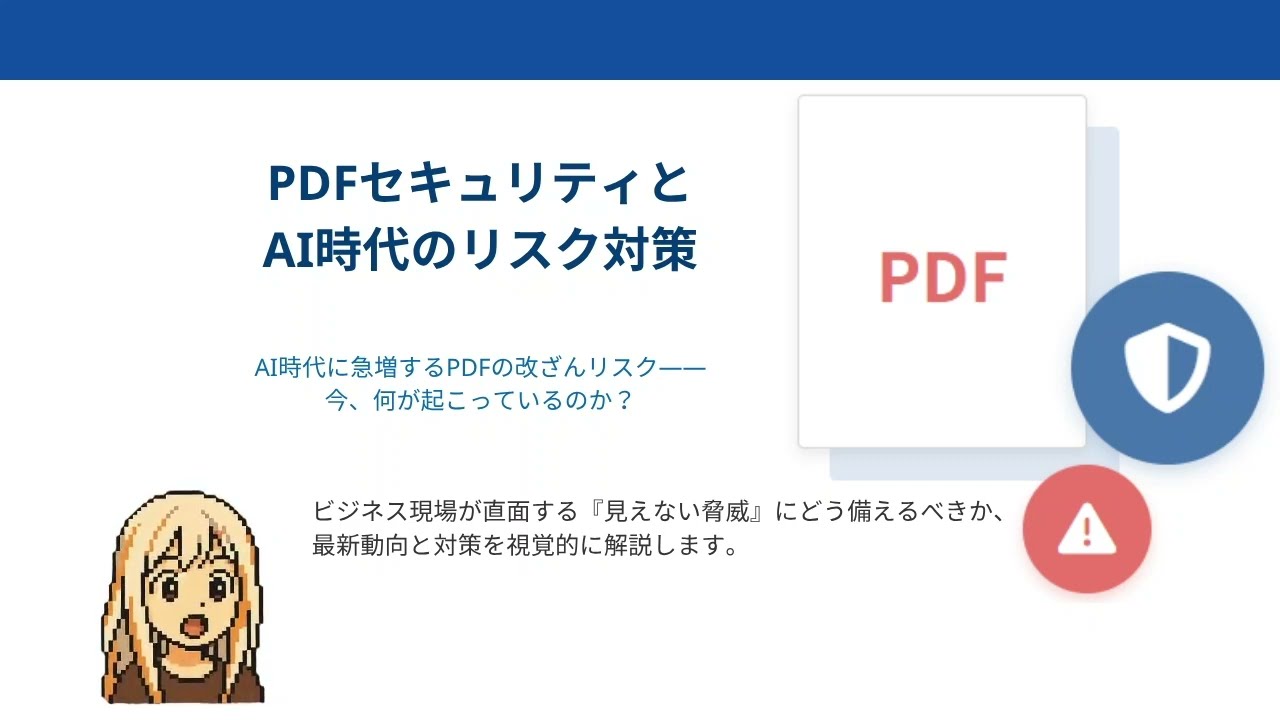 PDF改ざんリスクが急増！生成AI時代の「無防備PDF」から企業を守る3つの対策【日経TEST対策】